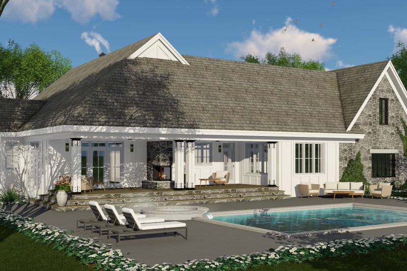Dream House Plan - Exterior - Rear Elevation 1 for Farmhouse House Plan #51-1133 - 3 bed, 2.5 bath