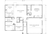 Adobe / Southwestern Style House Plan - 3 Beds 2 Baths 1229 Sq/Ft Plan #24-242 