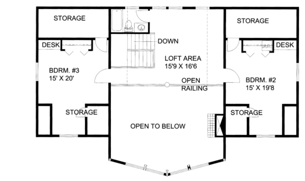 Cabin Floor Plan - Upper Floor Plan #117-781