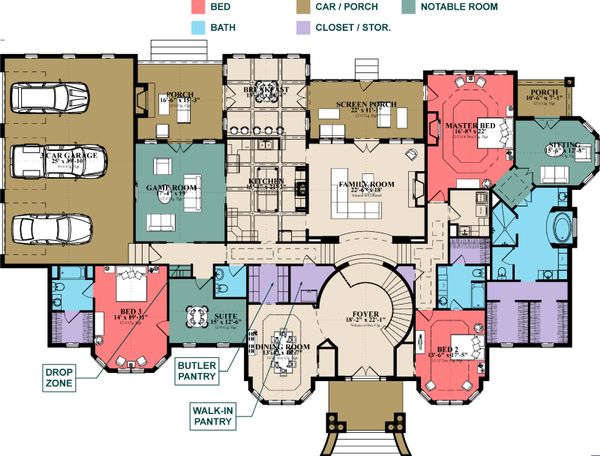 Home Plan - Colonial Floor Plan - Main Floor Plan #63-426
