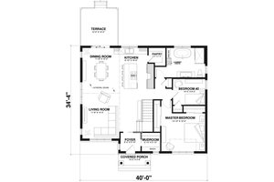 Floor Plan - Main Floor for Farmhouse House Plan #23-2741 - 4 bed, 2 bath
