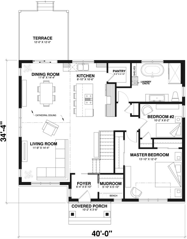 House Design - Farmhouse Floor Plan - Main Floor Plan #23-2741