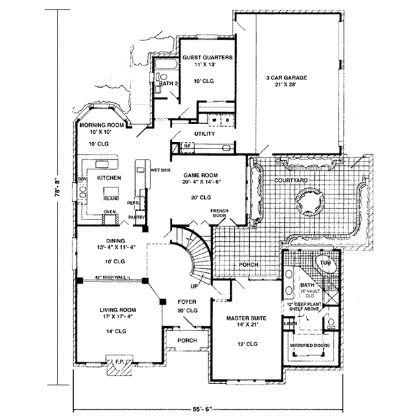 Architectural House Design - European Floor Plan - Main Floor Plan #410-198