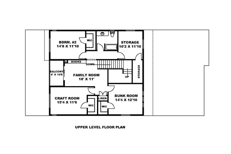 Home Plan - Floor Plan - Upper Floor for Craftsman House Plan #117-899 - 5 bed, 3 bath