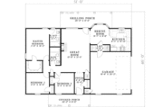 Southern Style House Plan - 3 Beds 2 Baths 1231 Sq/Ft Plan #17-2174 