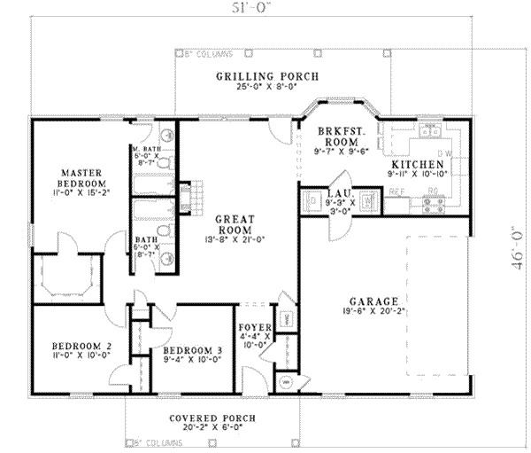 Southern Floor Plan - Main Floor Plan #17-2174