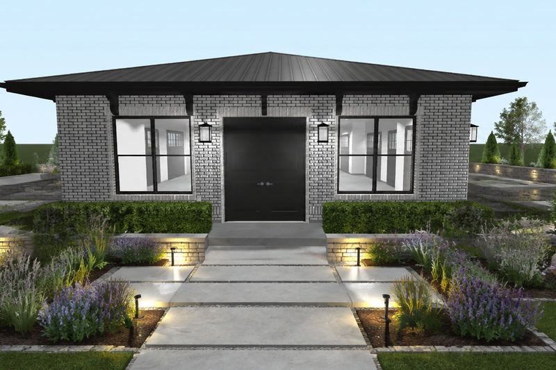 House Blueprint - Exterior - Rear Elevation for Mediterranean House Plan #1060-499, 0 bath