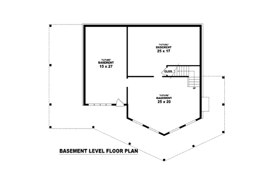 Floor Plan - Lower Floor for Contemporary House Plan #81-13644 - 3 bed, 2 bath