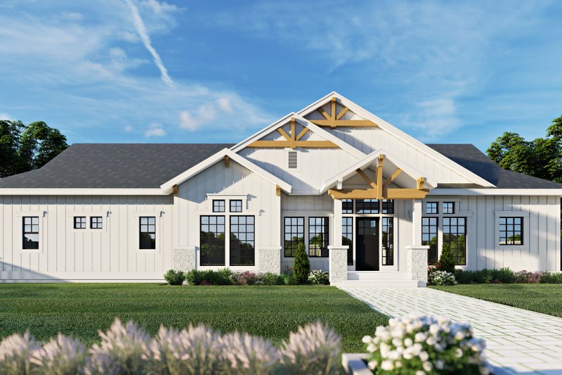 Architectural House Design - Exterior - Front Elevation 3 for Farmhouse House Plan #112-204 - 3 bed, 2 bath