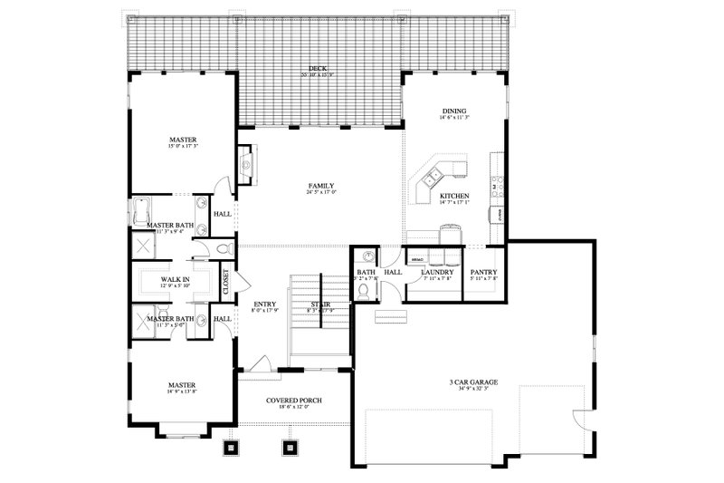 Architectural House Design - Floor Plan - Main Floor for Traditional House Plan #1060-69 - 5 bed, 4.5 bath