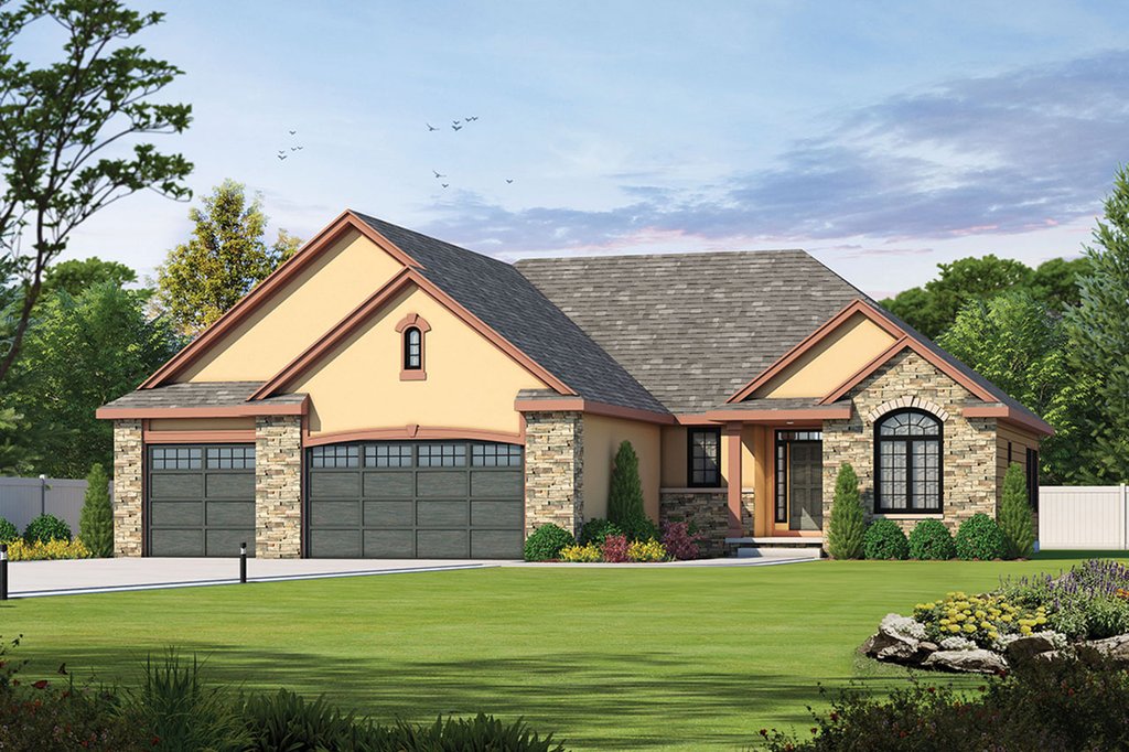 Traditional Style House  Plan  2 Beds 2 5  Baths 2083 Sq Ft 