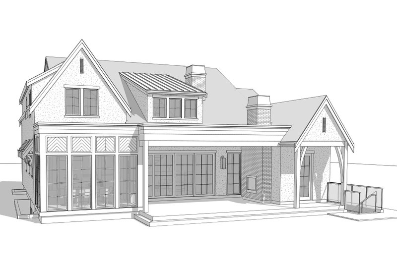 Dream House Plan - Exterior - Rear Elevation 2 for European House Plan #1114-13 - 4 bed, 3.5 bath