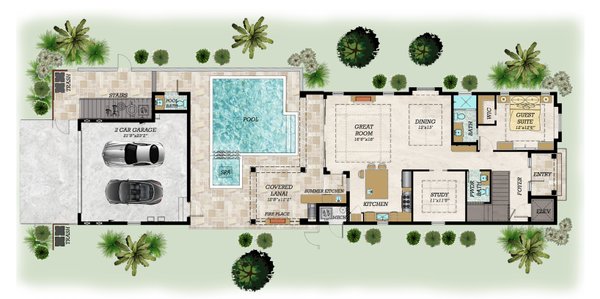 Beach Floor Plan - Main Floor Plan #548-44