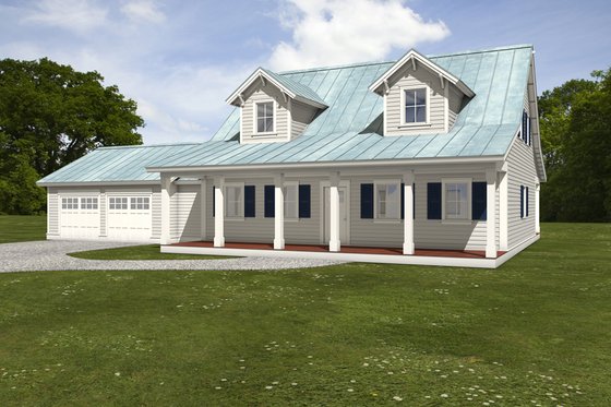Exterior - Front Elevation 6 for Farmhouse House Plan #497-8 - 3 bed, 3.5 bath