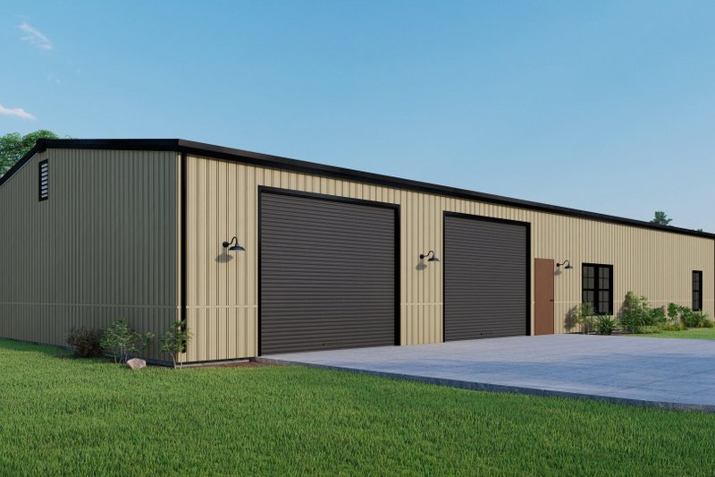 House Blueprint - Exterior - Other Elevation 3 for Barndominium House Plan #1092-7 - 2 bed, 2 bath