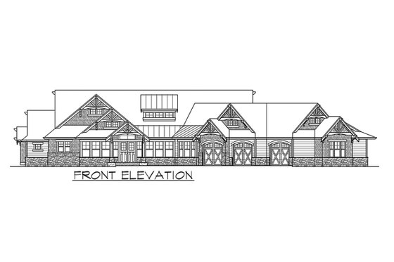 Exterior - Front Elevation 4 for Cottage House Plan #132-568 - 4 bed, 3.5 bath