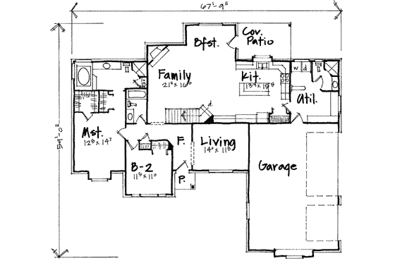 Floor Plan - Main Floor for European House Plan #308-203 - 5 bed, 4 bath
