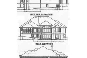 Exterior - Rear Elevation for European House Plan #67-216 - 4 bed, 5 bath
