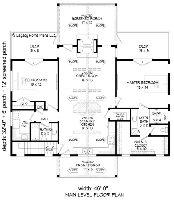 Country Floor Plan - Main Floor Plan #932-873