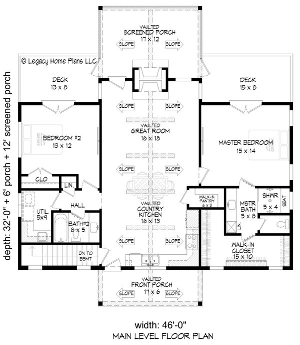 House Blueprint - Country Floor Plan - Main Floor Plan #932-873