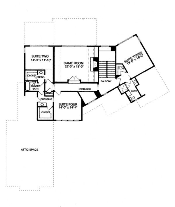 Home Plan - European Floor Plan - Upper Floor Plan #413-823
