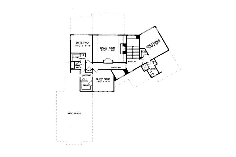 Dream House Plan - Floor Plan - Upper Floor for European House Plan #413-823 - 4 bed, 3.5 bath