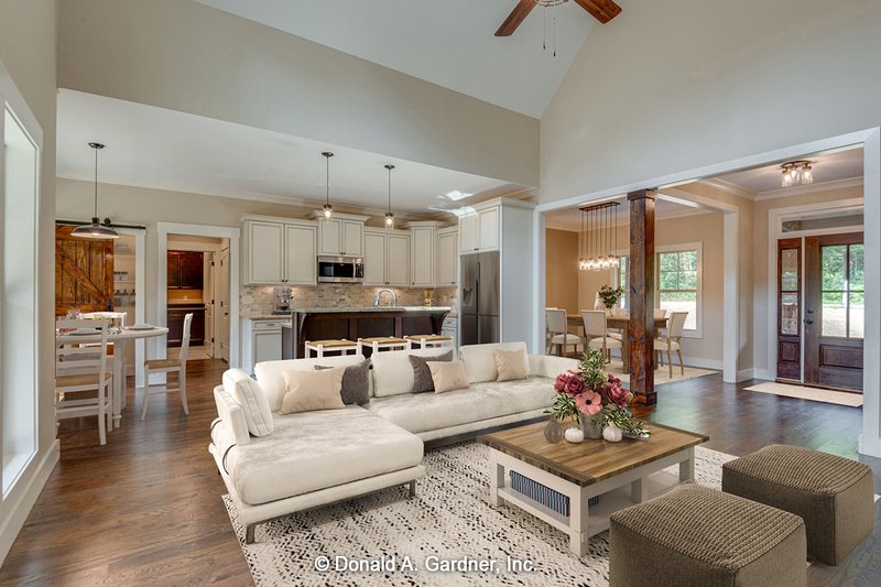 House Design - Interior - Family Room for Farmhouse House Plan #929-1044 - 3 bed, 2 bath