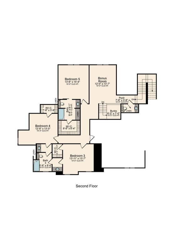 Farmhouse Floor Plan - Upper Floor Plan #1081-27