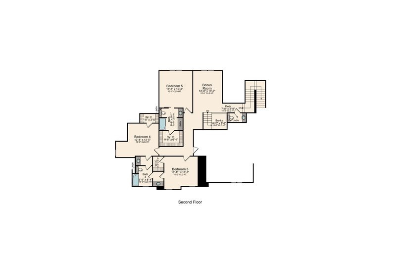 Architectural House Design - Floor Plan - Upper Floor for Farmhouse House Plan #1081-27 - 5 bed, 5 bath