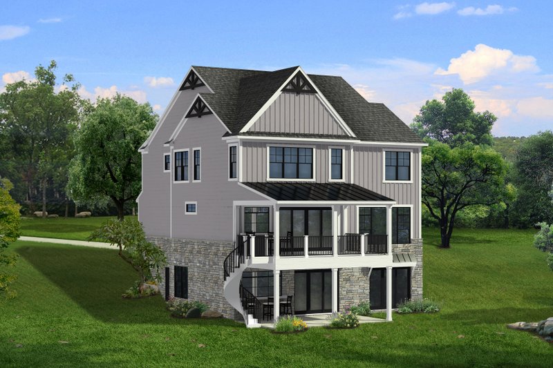 Dream House Plan - Exterior - Rear Elevation 4 for Farmhouse House Plan #1057-32 - 5 bed, 4.5 bath