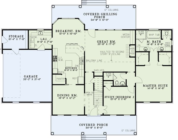 Colonial Floor Plan - Main Floor Plan #17-2895