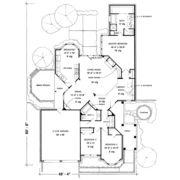 House Plan Design - European Floor Plan - Main Floor Plan #410-282