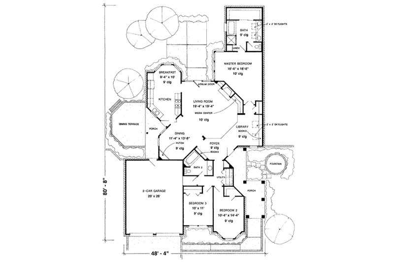 Home Plan - Floor Plan - Main Floor for European House Plan #410-282 - 3 bed, 2 bath