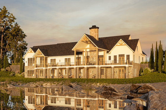 Exterior - Rear Elevation 1 for Ranch House Plan #119-430 - 3 bed, 2.5 bath