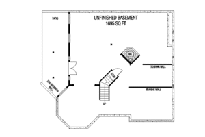 Floor Plan - Lower Floor for Victorian House Plan #60-610 - 3 bed, 3 bath