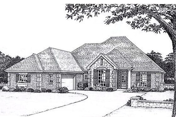 Exterior - Front Elevation for European House Plan #310-826 - 3 bed, 3 bath