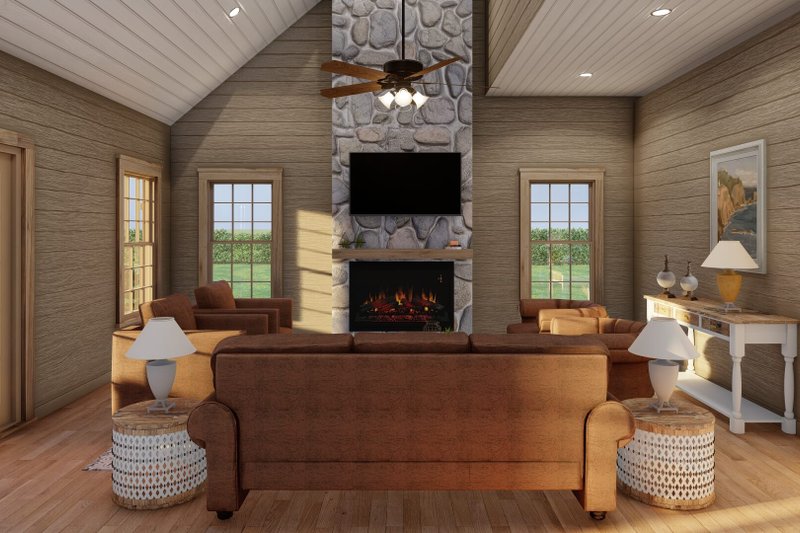 Home Plan - Interior - Family Room 2 for Cabin House Plan #923-389 - 3 bed, 2 bath