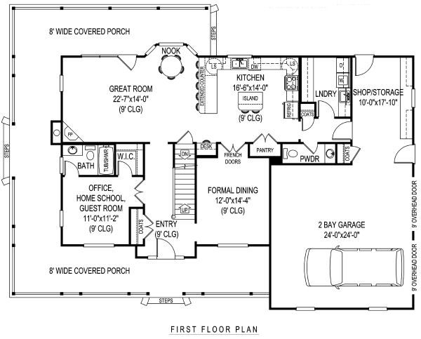 Farmhouse Floor Plan - Main Floor Plan #11-218