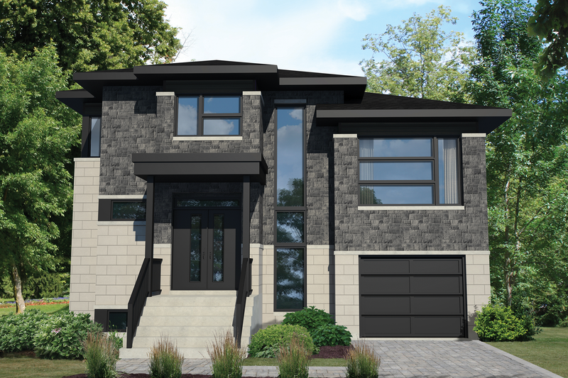 House Blueprint - Contemporary Exterior - Front Elevation Plan #25-4433