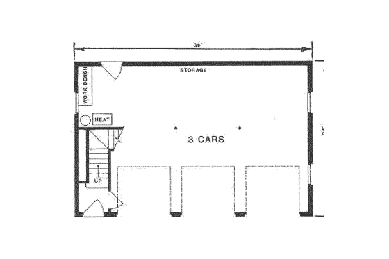 Floor Plan - Main Floor for Traditional House Plan #116-128 - 1 bed, 1 bath