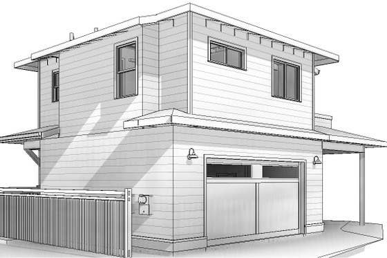 Exterior - Other Elevation 4 for Prairie House Plan #895-129 - 1 bed, 1 bath