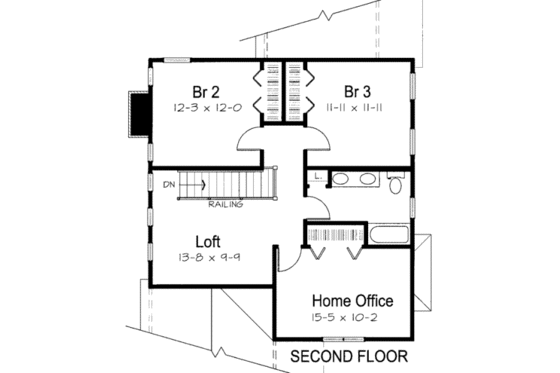 Floor Plan - Upper Floor for Traditional House Plan #312-163 - 4 bed, 2.5 bath