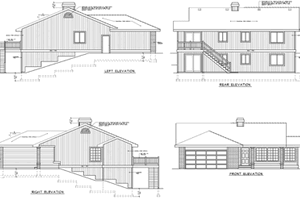Exterior - Rear Elevation for Traditional House Plan #100-424 - 2 bed, 2 bath