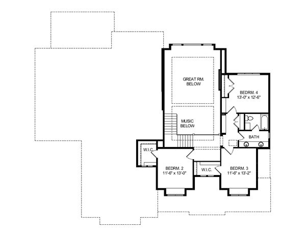 Craftsman Floor Plan - Upper Floor Plan #920-102