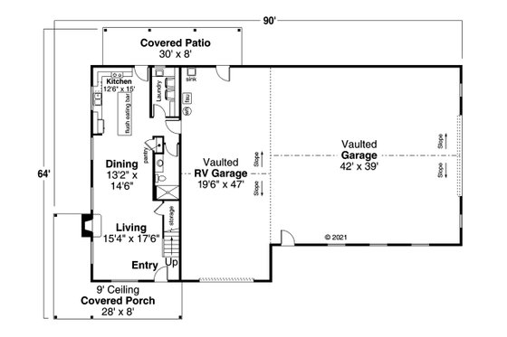 Floor Plan - Main Floor for Traditional House Plan #124-1262 - 3 bed, 3 bath