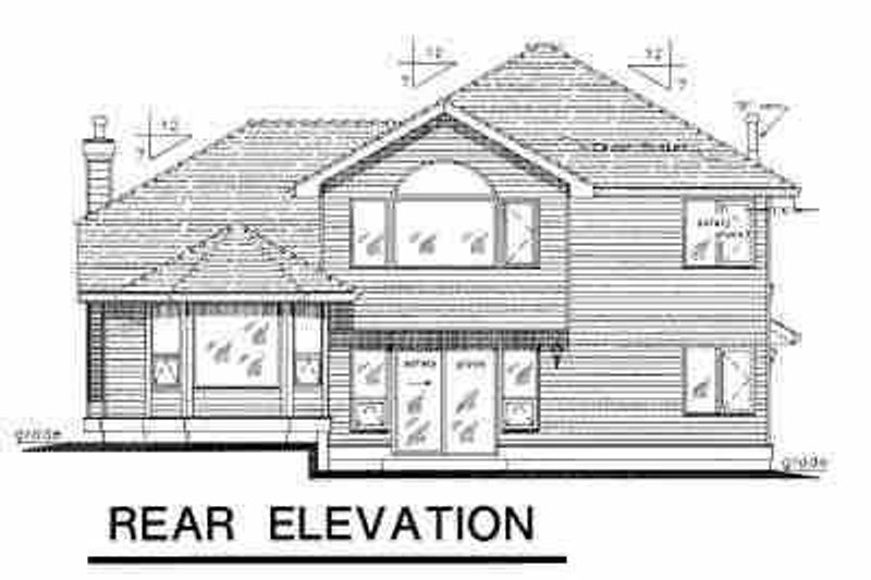 Dream House Plan - Exterior - Rear Elevation for European House Plan #18-266 - 4 bed, 2.5 bath