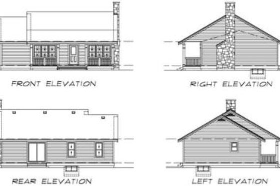 Exterior - Rear Elevation for Farmhouse House Plan #47-420 - 3 bed, 1 bath