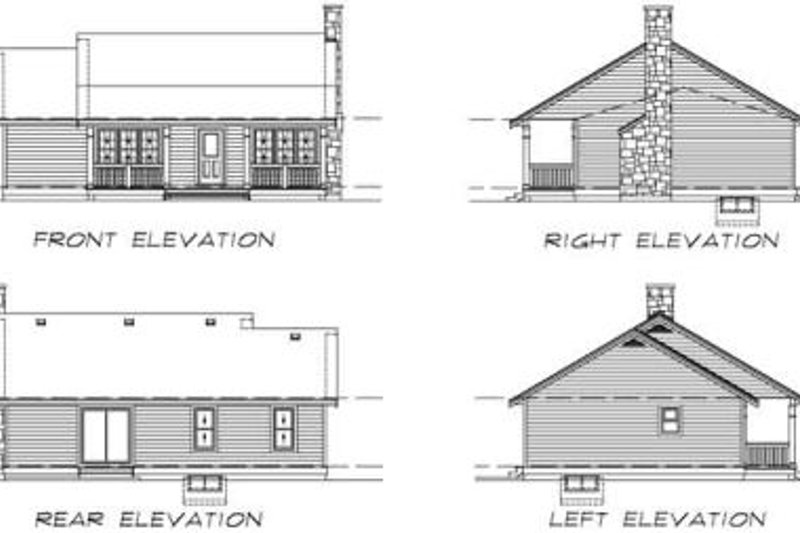 Home Plan - Exterior - Rear Elevation for Farmhouse House Plan #47-420 - 3 bed, 1 bath