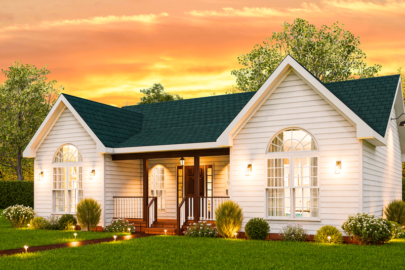 House Blueprint - Farmhouse Exterior - Front Elevation Plan #54-612