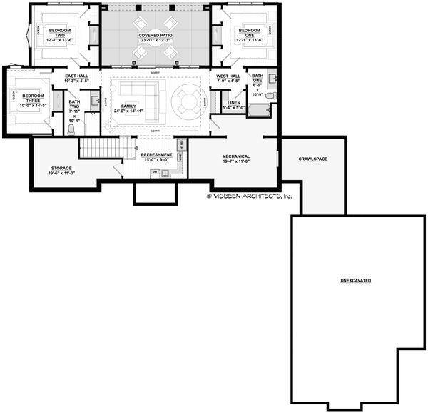 Farmhouse Floor Plan - Lower Floor Plan #928-357